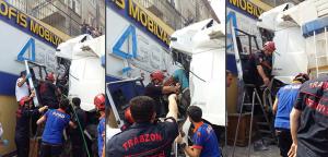 Trabzon’da kamyon duvara çarptı: 1 yaralı