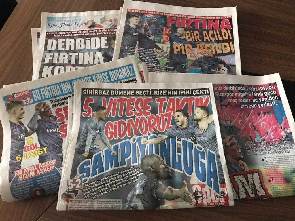 Trabzon yerel basınında Çaykur Rizespor galibiyetinin yankıları