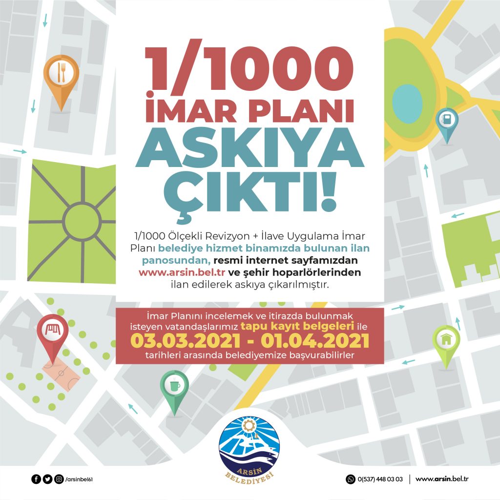 1/1000 İMAR PLANLARI ASKIYA ÇIKTI!