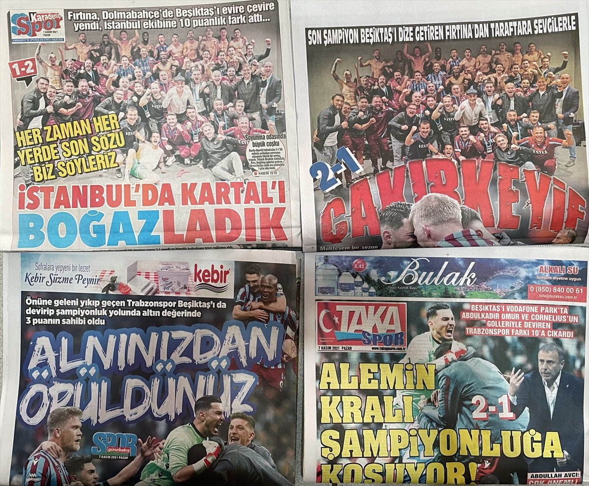 Trabzon yerel basınında Beşiktaş maçının yansımaları
