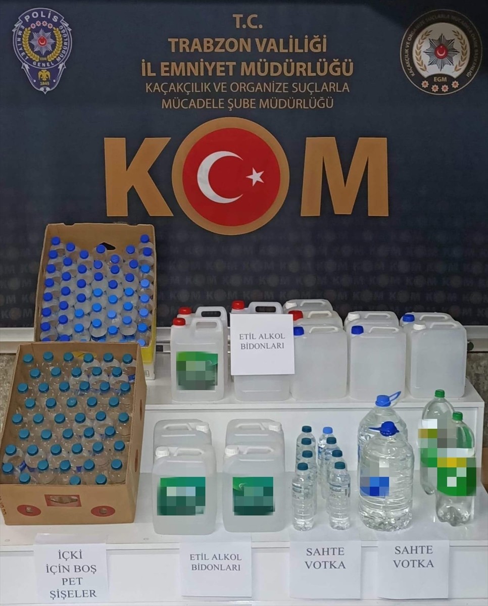 Trabzon’da sahte içki operasyonunda bir kişi gözaltına alındı