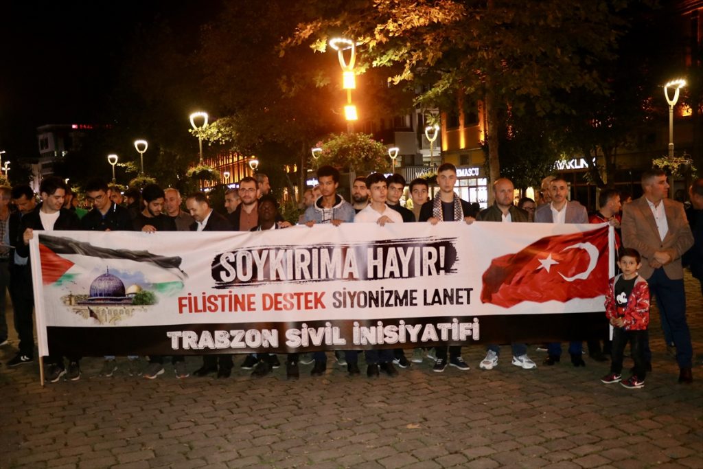 Trabzon’da, İsrail’in Gazze’ye saldırıları protesto edildi