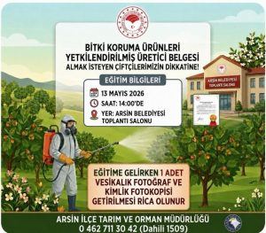 Arsin’de Çiftçiler İçin Kritik Eğitim
