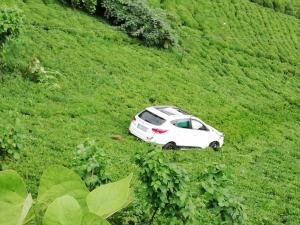 Trabzon’da otomobil çay bahçesine devrildi: 1 ölü