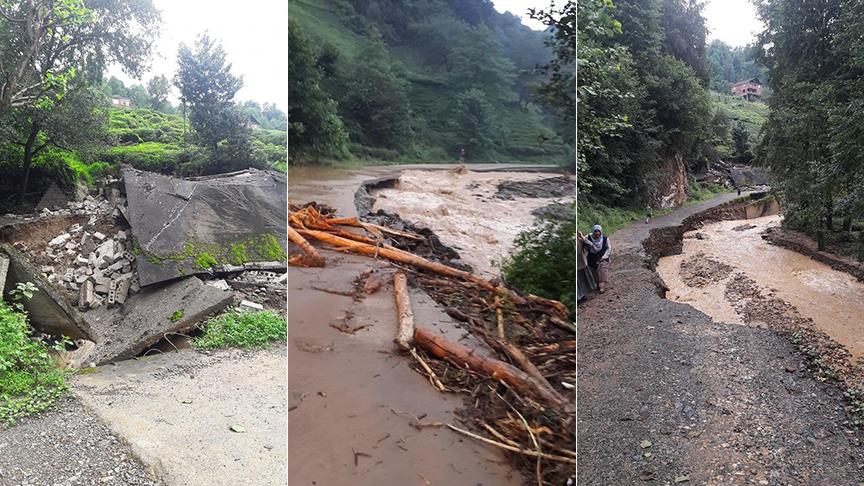 Rize’de 15 köyde heyelan meydana geldi