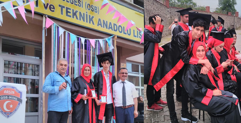 Arsin’de Anne oğul birlikte mezun oldu