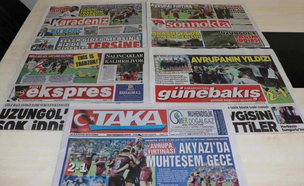 Trabzon yerel basınında Sparta Prag galibiyeti