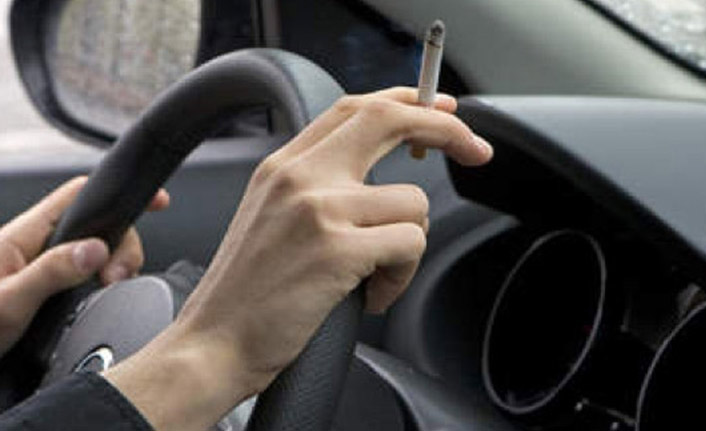 Trabzon’da aracında sigara içerken..