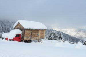 Beyaz örtüyle kaplanan Karadeniz yaylaları ziyaretçilerine adeta nefes oluyor