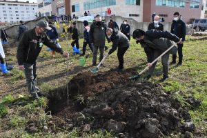 Trabzon’da, Milli Ağaçlandırma Günü’nde fidanlar toprakla buluşturuldu