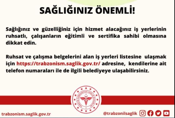TRABZON İL SAĞLIK MÜDÜRLÜĞÜ’NDEN UYARI!