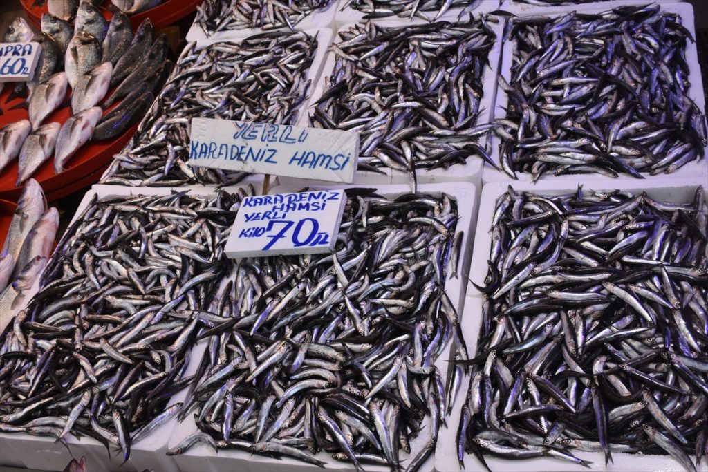 Trabzon’da, yağış ve rüzgar tezgahlardaki balık fiyatlarına yansıdı
